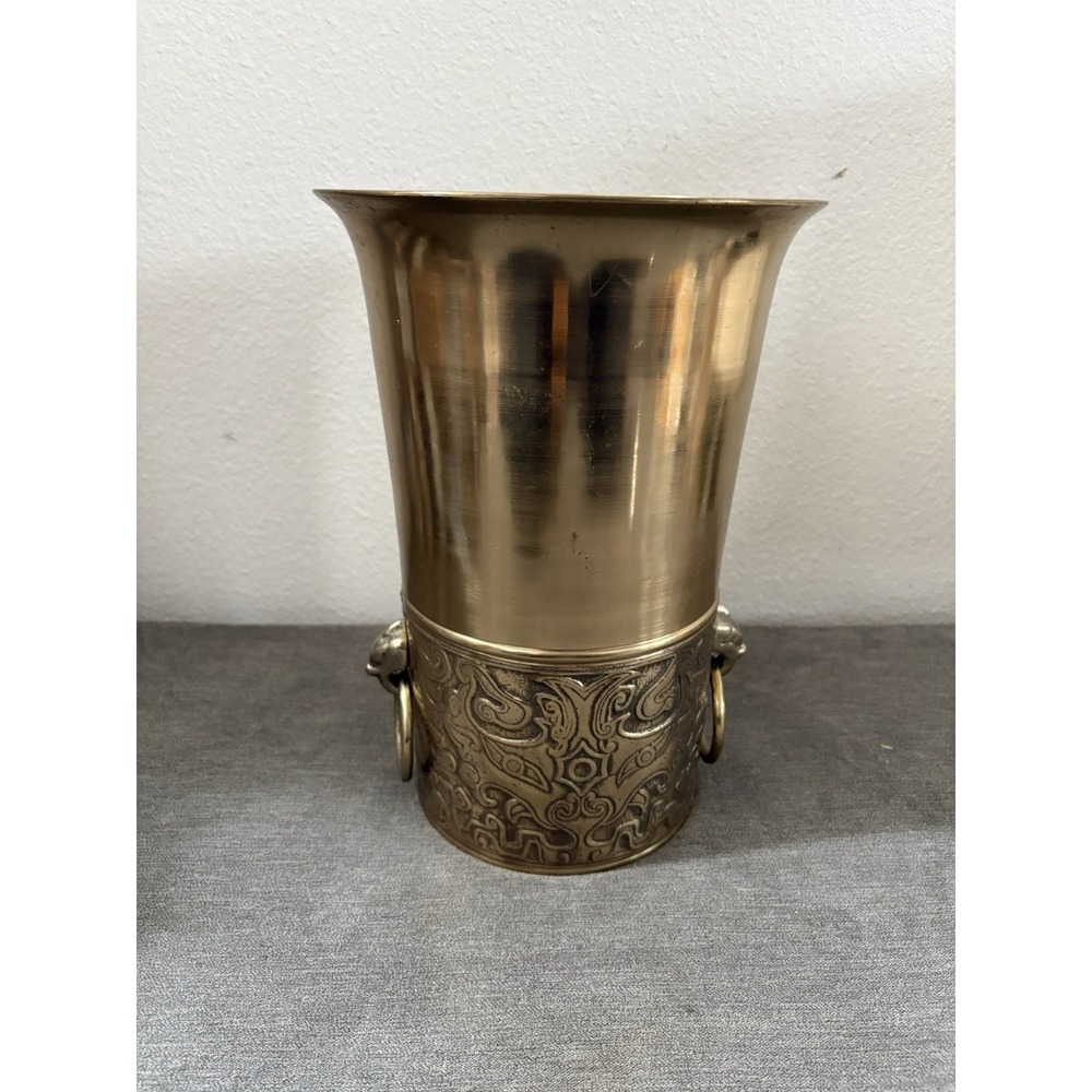 Top Half Vintage Brass Umbrella Cane Holder Stand Head Handles ~5lbs